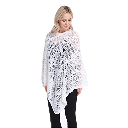 Leoparts Women Soft Knitted Pullover V Neck Batwing Poncho Cape Spring Sweater Cloak Shawl