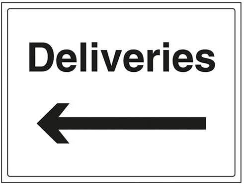 V Safety Deliveries, Arrow Left Sign - 400mm x 300mm - 1mm Rigid Plastic, Keep