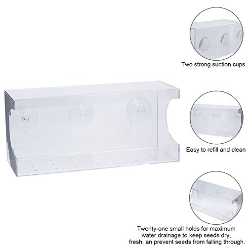 CEDAR HOME Window Bird Feeder Squirrel Proof Outdoor Garden Patio Decorative Water Proof Bungalow Acrylic Pet BirdFeeder