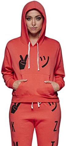 KIZMET-[Street Leisure Inspired by ASOS]Women's Cropped Pullover Sweat Hoodies Red Size M