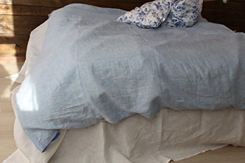 Blue linen duvet cover, buttoned closure, queen, king, full and twin sizes