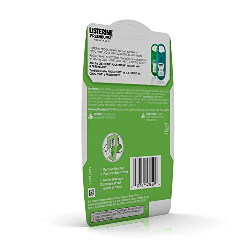 image for Listerine Freshburst Pocketpaks Breath Strips, Kills Bad Breath Germs,