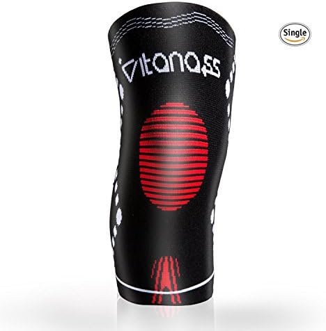 Vitanass Knee Sleeve Support Compression Brace Anti Slip Pain Relief for Meniscus Tear,Sports Arthritis,Patella Joint Injury,Quick Recovery-Perfect for Running,Jogging,Basketball,Sports-Single