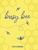 Busy Bee 2019 Planner: 12 Month Large Horizontal Yearly, Monthly and Weekly Calendar Planner for 2019 with Lots of Space for Notes (US Holidays) by Kimberley Jo Planner