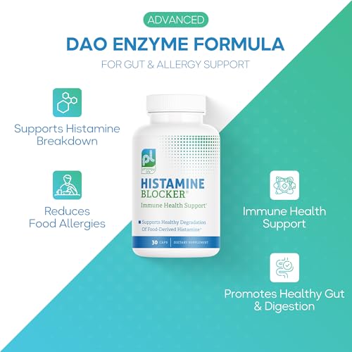 Prodigy Life Premium Histamine Block Supplement - Advanced Histamine Blocker Supplement - with Diamine Oxidase (DAO) Enzyme - Breaks Down Histamine For Food-Derived Histamine Intolerance - 30 ct