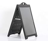 Street SignPro Poster with Protective Cover, A-Frame Sidewalk Curb Sign Sandwich Board, Folding Portable Double Sided Advertising Display (24x36 with Lens, Black)