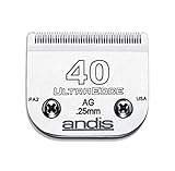 Andis Carbon-Infused Steel UltraEdge Super Blocking Dog Clipper Blade, Size-40, 1/100-Inch Cut Length (64076)
