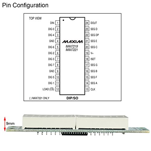 MakerFocus 4pcs 8-Digit 7 Segment Module MAX7219 8 Bit Digital Segment Tube LED Display Module Supports Cascade Eight Bit Serial 3 IO Ports for Arduino MCU/51/AVR/STM32