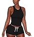Women's 2 Piece Shorts Set - Sexy Outfits Crop Top + Shorts Tracksuit
