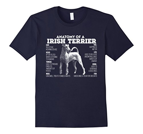 Men's Anatomy Of A Irish Terrier T-shirt 2XL Navy