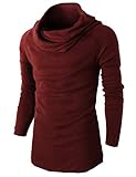 H2H Mens Casual Slim Fit Turtleneck Pullover Long Sleeve Sweaters Oblique Line