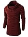 H2H Mens Casual Slim Fit Turtleneck Pullover Long Sleeve Sweaters Oblique Line