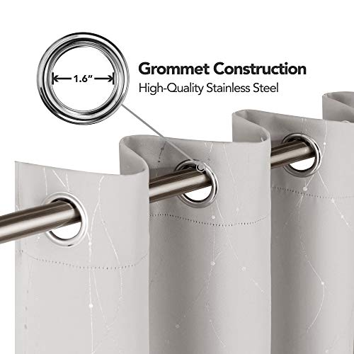 image for Deconovo Grommet Top Curtain Drapes Blackout Curtains Wave Line with D