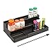 mDesign Adjustable, Expandable Plastic Vitamin Rack Storage Organizer Tray for Bathroom Vanity, Countertop, Cabinet - 3 Shelves - Holds Supplements, Medication - Black