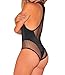 Shawhuwa Womens Sexy Mesh Sheer Racer Tank Bodysuit Clubwear Tops S Black 4