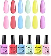 VENALISA Gel Nail Polish Set - 6 Colors Spring Summer Purple Blue Red Gel Polish Starter Kit Gel ...