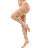 DITSONEO Sexy Sparkly Fishnets Stockings Jeweled High Waist Fishnet Tights for Women Rhinestone Party Pantyhose