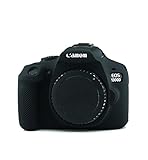 CEARI Silicone Camera Case Full Body Protective Cover Skin for Canon EOS 1300D Rebel T6 Digital Camera + Microfiber Cloth - Black