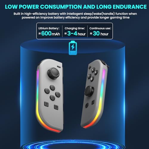 XIONZIJA Wireless Joy Cons Controllers for Nintendo Switch Elevate Your  Gaming Experience with RGB Lights, P