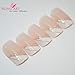 False Nails Bling Art French Fake White Silver Glitter Squoval 24 Medium Tips