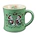 Vandor Disney Mickey & Minnie Mouse Holiday 12 Ounce Fluted Ceramic Mug, Green