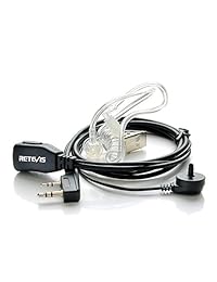 Retevis 2 Pin PTT Mic Covert Tubo acústico dentro de oído acústica Aire auricular auriculares para Kenwood PUXING Baofeng UV-5R Uv-5ra 888S Retevis H777 (1 Pack)
