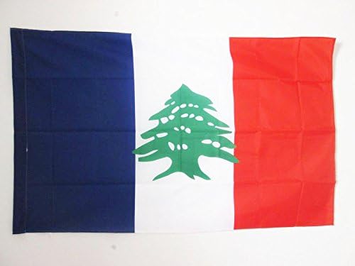 AZ FLAG, French Lebanon 1920-1943 Flag, 3x5 Ft, historic lebanese Banner with Sleeve, 100% Polyester, Fade Resistant