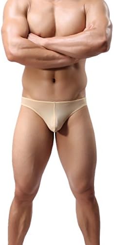 JIMEI3B Men's Sexy Underwear Thong G-String Low Rise T-Back Bikini Briefs Swimsuit (M, Flesh Color)