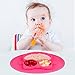 Kirecoo Baby Placemat Owl Silicone Feeding Plate for Toddlers, Easily Wipe Clean (Pink)