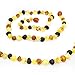 The Art of Cure Original Baltic Amber Necklace- Polished Handmade (Raw MultiColored) for boy or girl - 12-12.5 Inches size