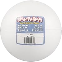 Smoothfoam Ball Craft Foam for Modeling, 6-Inch, White