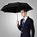 Hanmir Windproof Rain Umbrellas, Compact Auto Open Close Golf Umbrella, 8 Ribs - Black