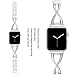 Secbolt Bands Compatible with Apple Watch Band 42mm(Series 3) 44mm 45mm 46mm 49mm Iwatch SE Series 10/9/8/7/6/5/4/3/2/1 Women Dressy Jewelry Metal Accessories Wristband Strap, Silver