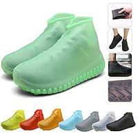 Nirohee Silicone Shoes Covers, Shoe Covers, Rain Boots Reusable Easy to Carry for Women, Men, Kids. (Green, S (12-2.5))