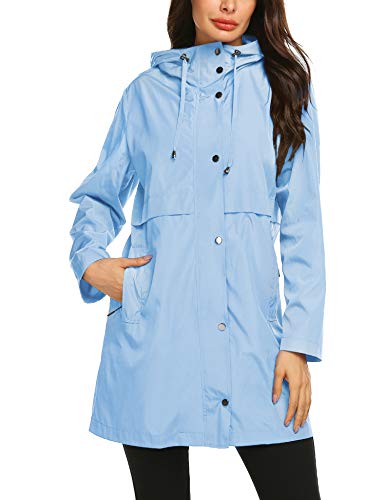 Avoogue Casual Raincoats Active Outdoor Hooded Long Sleeve Waterproof Lightweight Jacket