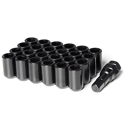 Circuit Performance Tuner Key Acorn Lug Nuts Black 12x1.5 Forged Steel (24pc + Tool)