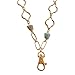 Christina Gold Arabesque Womens Lanyard with Green and Taupe Stones