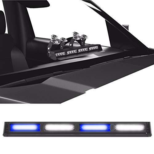 Striker TIR 4 Head LED Dash Light for Emergency Vehicles/Warning Strobe Deck/Dash Light Windshield Mount - Blue/Clear Alternating