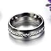 KasLin Wide 7MM Stainless Steel Cubic Zirconia Ring Wedding Band Size 5 to 11