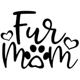 Fur Mom Heart and Paws NOK Decal Vinyl Sticker |Cars Trucks Walls Laptop|Black|5.5 x 4.2 in|NOK472