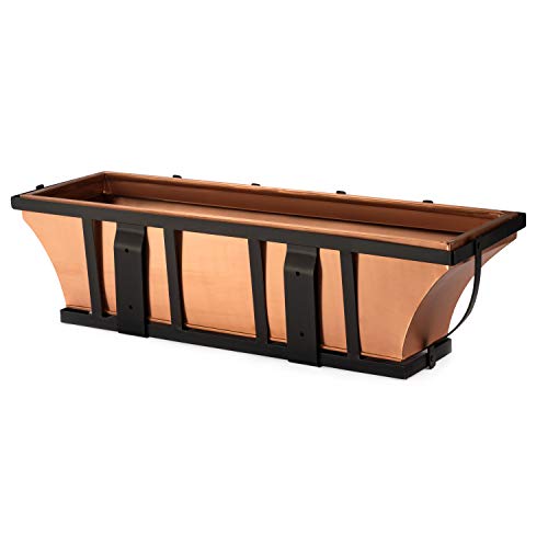 Window Planter Box Copper H Potter Outdoor Hanging Flower Plant Container for Windows Attach to