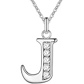 Xyphielle Women's Letter J Necklace, 925 Silver Plated, Gift for Christmas, Birthday, Anniversary, Mother's Day, Jewelry for Girlfriend, Wife, Mom