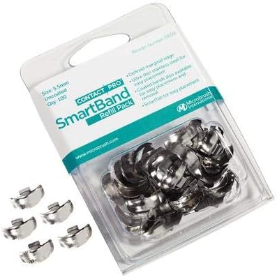 Microbrush Contactpro SmartBands Sectional Matrix Bands-5.5mm Refill. Unctd, Slvr. 100/pk 291592