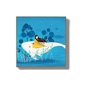 Framed Canvas Wall Art for Living Room, Bedroom Story Cartoon Princess Canvas Prints for Home Decoration Ready to Hanging - 16x16 inches