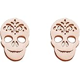Fashion Skull Halloween Cartilage Tiny Stud Earring for Women Men Stainless Steel Gothic Skeleton Studs Earring Cool Jewelry Gifts Holiday