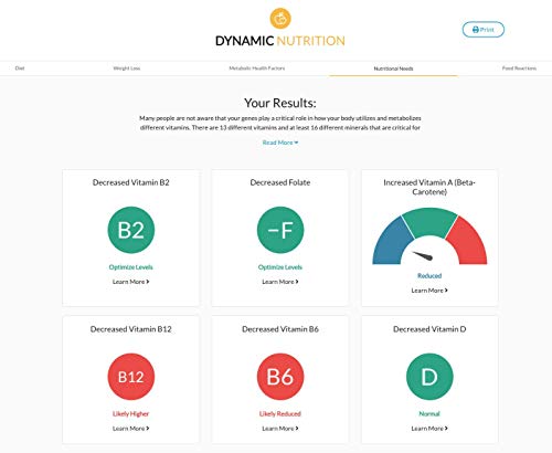 Dynamic DNA Labs | Nutrition + Fitness DNA Test - Genetic Testing Kit - Includes 74 Genetic Traits