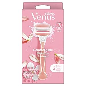 Gillette Venus ComfortGlide White Tea Women’s Razor – 1 Handle + 2 Refills