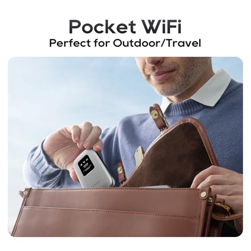 Tragbarer mobiler Hotspot - eSIM Global WiFi Hotspot, keine SIM-Karte/Vertrag erforderlich, 16 Geräte, über 180 Länder, kompakter WLAN【15 Tage kostenloses 5G-Datenvolumen in Europa】