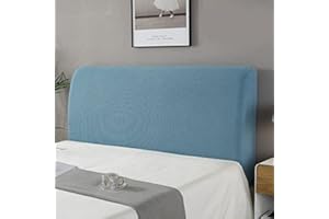 KSUYICA Bed Headboard Slipcover Elastic Headboard Cover Thick Fabric Stretch Bed Headboard Cover Washable Headboard Slipcover Queen for Bedroom Decorative (Light Blue, 71 Inch)