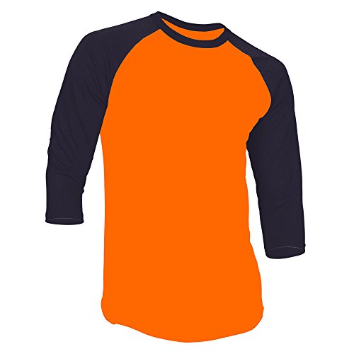 DealStock Men's Plain Raglan Shirt 3/4 Sleeve Athletic Baseball Jersey S-3XL (40+ Colors)